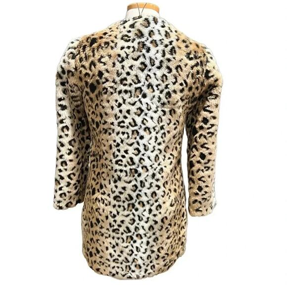 ZARA Leopard Print Faux Fur Jacket Size S - Picture 4 of 5